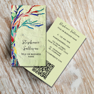 Carte De Visite QR Code Votre profession Vert