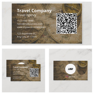 Carte De Visite QR Code Website Agence de voyage
