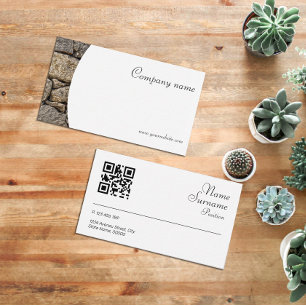Carte de visite QR en pierre minimaliste pour entr