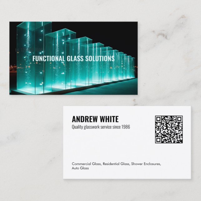 Carte De Visite QR Glass Company (Devant / Derrière)