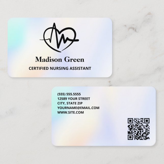 Carte De Visite QR Infirmière adjointe CNA (Devant / Derrière)