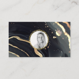 Carte De Visite *~* QR Marble Logo Parties scintillant Or AP66 Pho