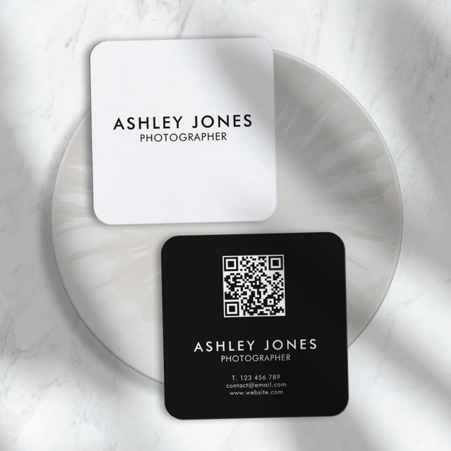 Carte de visite QR minimaliste moderne (Créateur téléchargé)