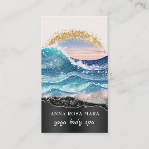 Carte De Visite *~* QR Nautical Beach Sand Waves Sea Art Ocean AR7