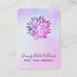 Carte De Visite *~* QR Ombre AP2 Mandala Dahlia Pastel Rose bleu