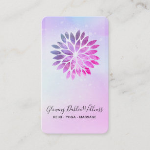 Carte De Visite *~* QR Ombre Mandala AP2 Dahlia Pastel Rose bleu