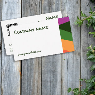 Carte de visite QR orange jaune vert Abstrait