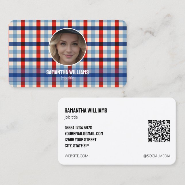Carte De Visite QR ou Logo personnalisés de l'immigration (Devant / Derrière)