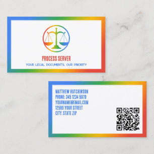 Carte De Visite QR personnalisé couleur serveur de processus