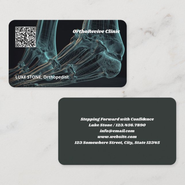 Carte De Visite QR personnalisé orthopédique (Devant / Derrière)