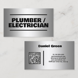 Carte de visite QR personnalisée Plombier / Électr
