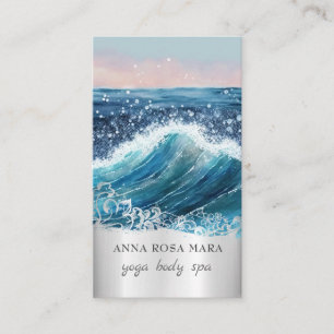 Carte De Visite *~* QR Plage Ornate Vagues de sable Mer Océan AR7