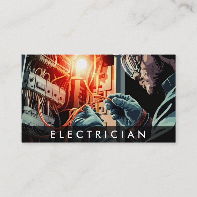 Carte De Visite *~* QR Professionsal Electrician AP75 Photo (Devant)
