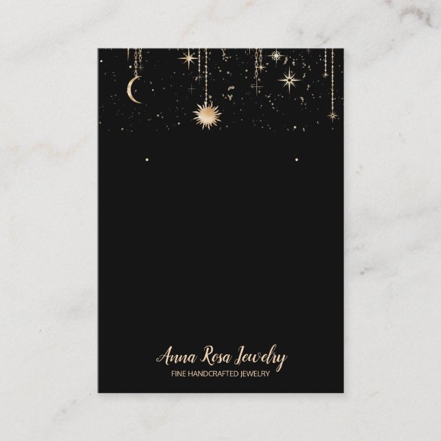 Carte De Visite *~* QR Sun Cosmic Celestian Lune Bijoux oreille  (Devant)