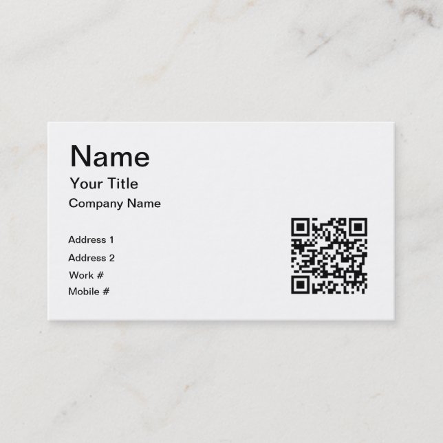 Carte De Visite QrCode (Devant)