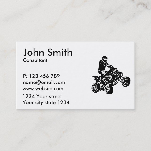 Carte De Visite Quadruple ATV (Devant)