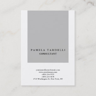 Carte De Visite Qualité Gris & Blanc Unique Moderne tendance