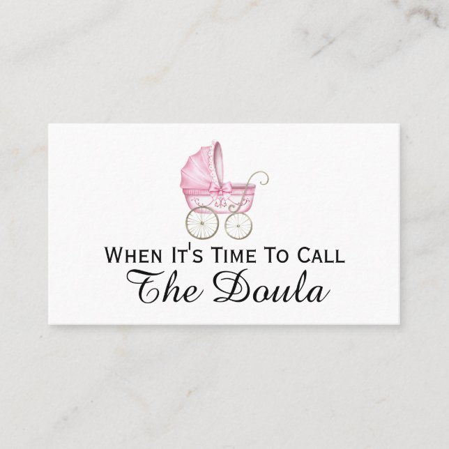Carte De Visite Quand il est temps d'appeler la grossesse de Doula (Devant)