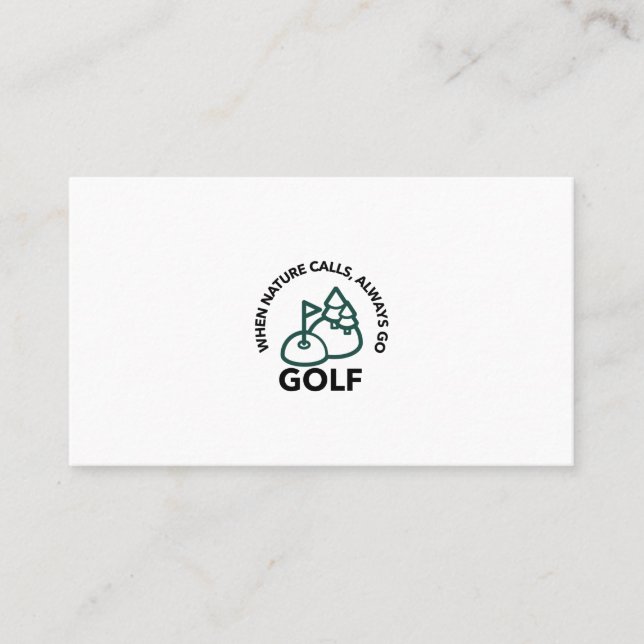 Carte De Visite quand la nature appelle, toujours aller au golf (Devant)