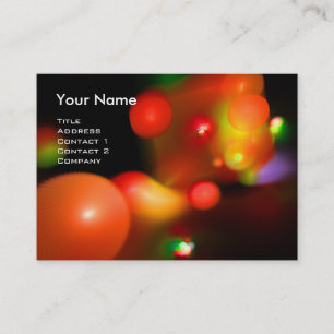Carte De Visite QUANTUM BUBBLES MONOGRAM Vibrant rouge orange noir