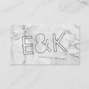Carte De Visite Quartz Marbre Ultra Moderne Grand Script Funky