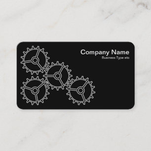 Carte De Visite Quatre engrenages II - Blanc sur noir = gris arriè