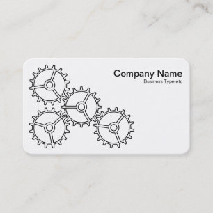 Carte De Visite Quatre engrenages II - Noir et Blanc = Gris Retour