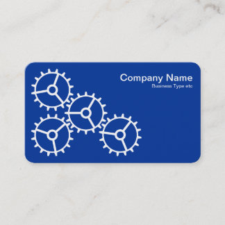 Carte De Visite Quatre engrenages III - Blanc sur bleu marine - Do