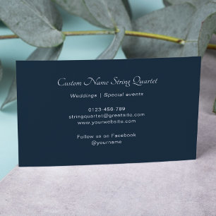 Carte De Visite Quatuor à cordes Musicien professionnel Marine Ble