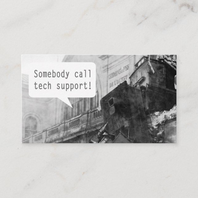 Carte De Visite Quelqu'un appelle l'épave du train de soutien tech (Devant)