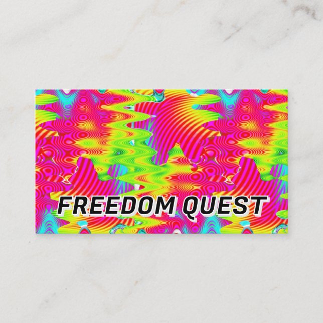 Carte De Visite QUEST LIBERTÉ ( vous pouvez modifier les mots ) (Devant)