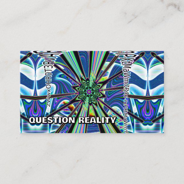 Carte De Visite QUESTION RÉALITÉ (Vous pouvez modifier les mots) (Devant)