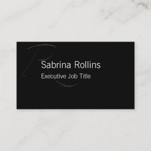 Carte De Visite R - Initiale de Zapfino sur le noir