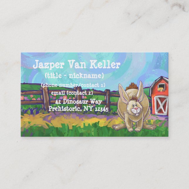 Carte De Visite Rabbit Animal Parade écrire des trucs (Devant)
