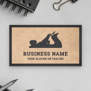 Carte De Visite Raboteuse manuelle noire Rustic Kraft pour homme à