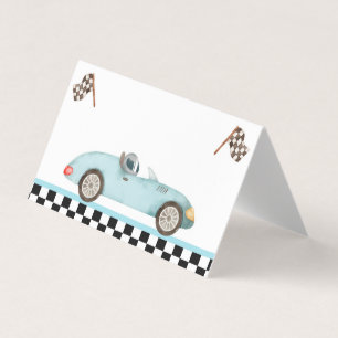 Carte De Visite Race Car Étiquette de nourriture Deux Anniversaire