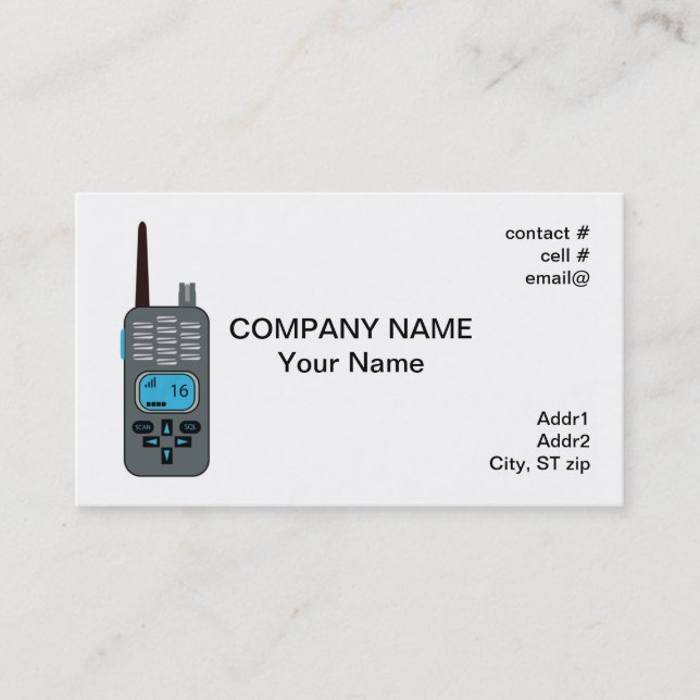 Carte De Visite radio de 2 manières (Devant)