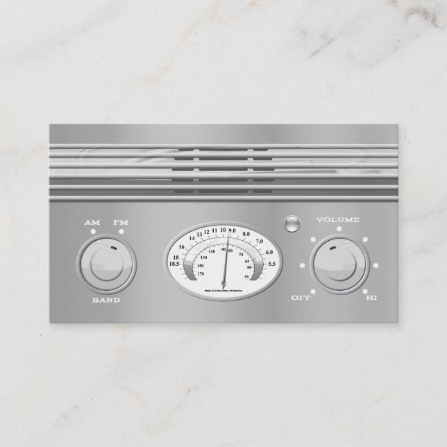 Carte De Visite Radio de cru de chrome (Devant)