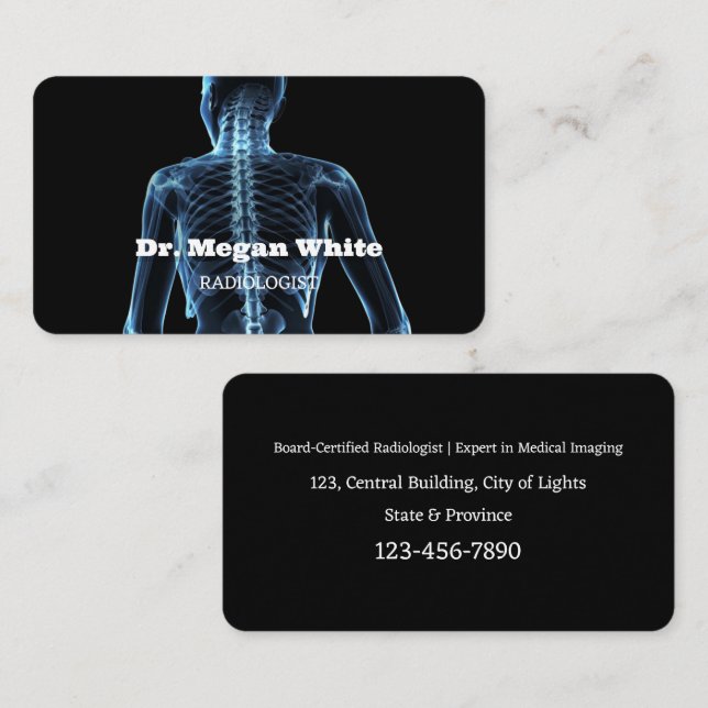 Carte De Visite Radiologie de la tomographie (Devant / Derrière)