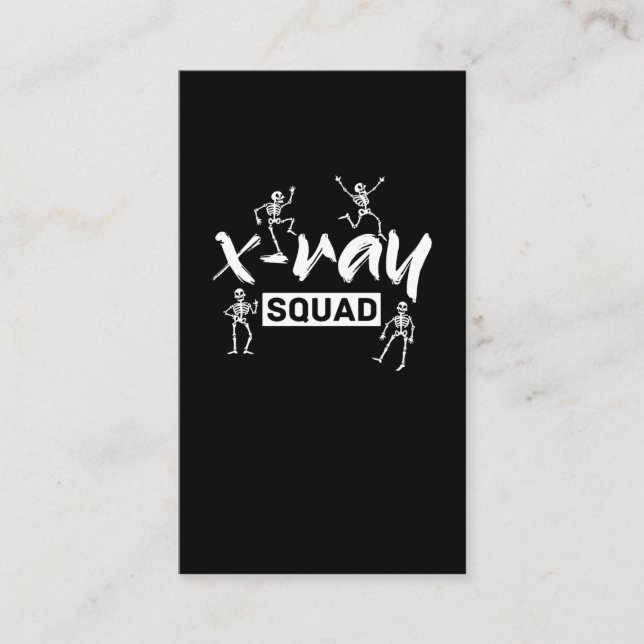 Carte De Visite Radiologie Xray Skeleton Squad Funny Radiologiste (Devant)