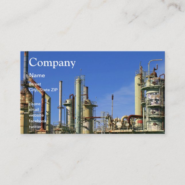 Carte De Visite Raffinerie de pétrole (Devant)