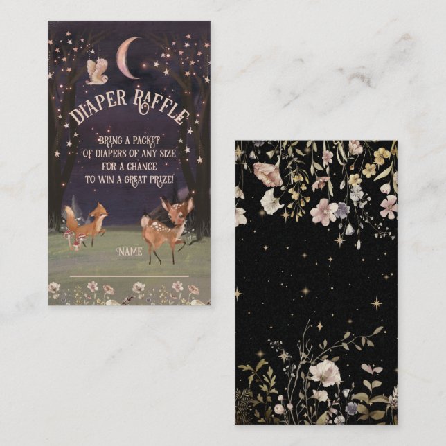 Carte De Visite Raffle de couche de lune de bois enchantée (Devant / Derrière)