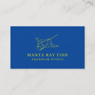 Carte De Visite Raie Manta Jaune de Marine pour Aquarium