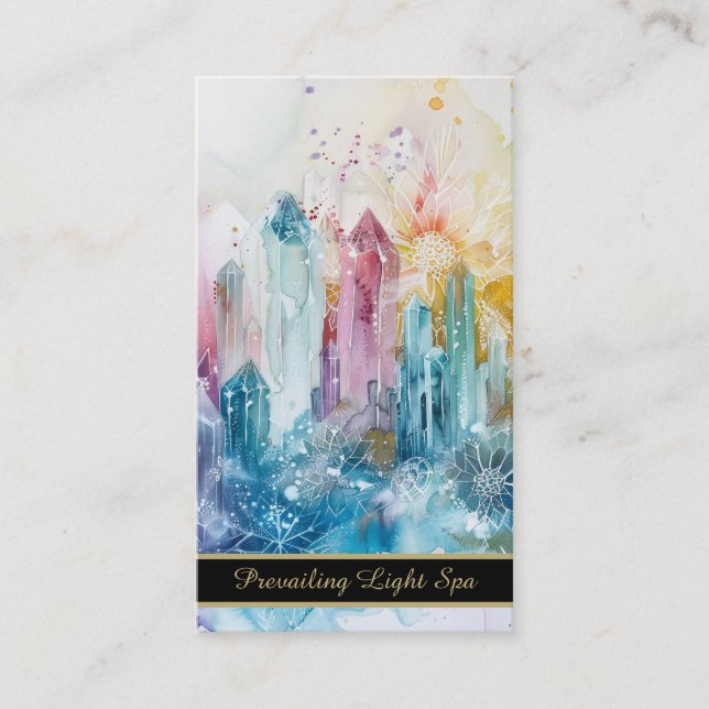 Carte De Visite *~* Rainbow Artsy QR cristaux de goutte AP90 Or (Devant)