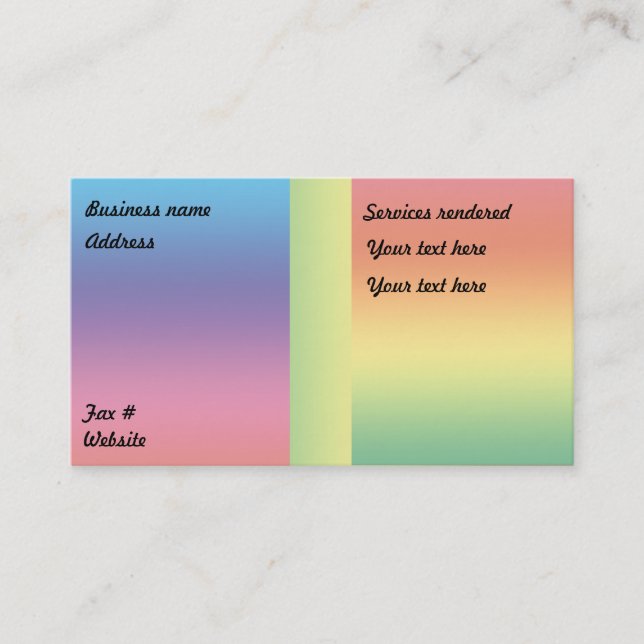 Carte De Visite Rainbow Beauty Medium - (Devant)