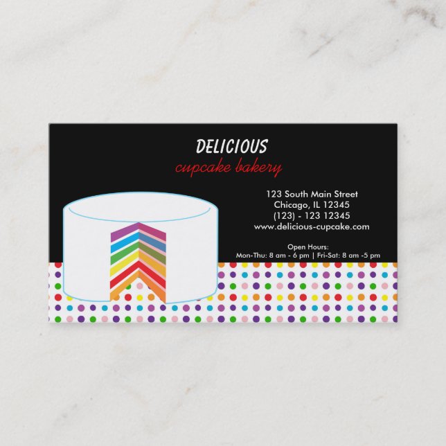 Carte De Visite Rainbow Business Cake (Devant)