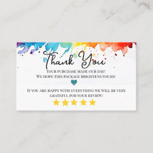 Carte De Visite Rainbow couleurs business merci fait maison