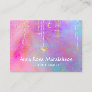 Carte De Visite *~* Rainbow Gold SparkParties scintillant Sun Moon
