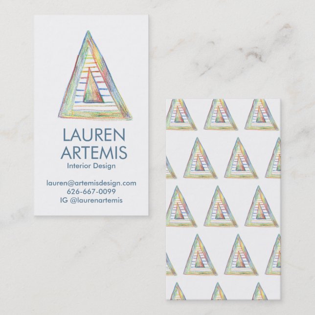 Carte De Visite Rainbow Prism Triangle Unique Moderne Professionne (Devant / Derrière)
