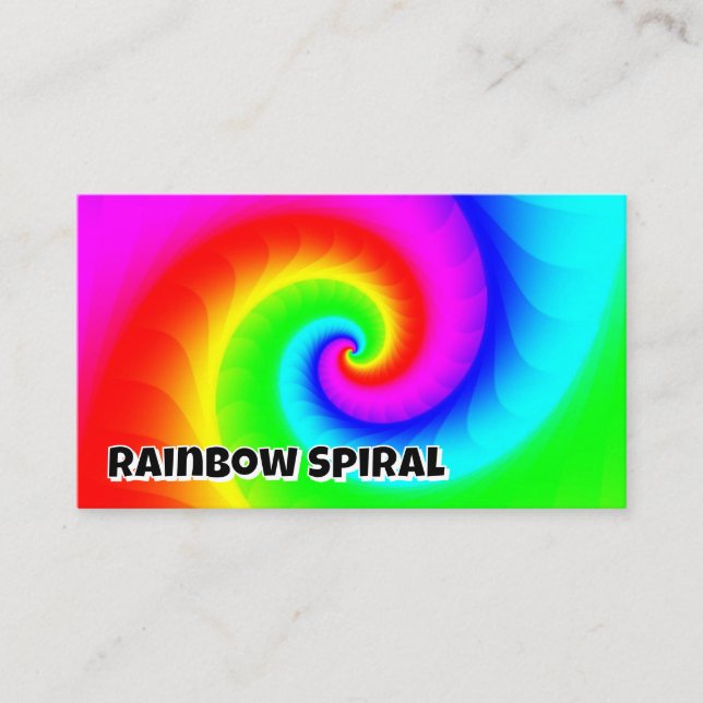 Carte De Visite Rainbow Spiral (vous pouvez changer les mots) (Devant)